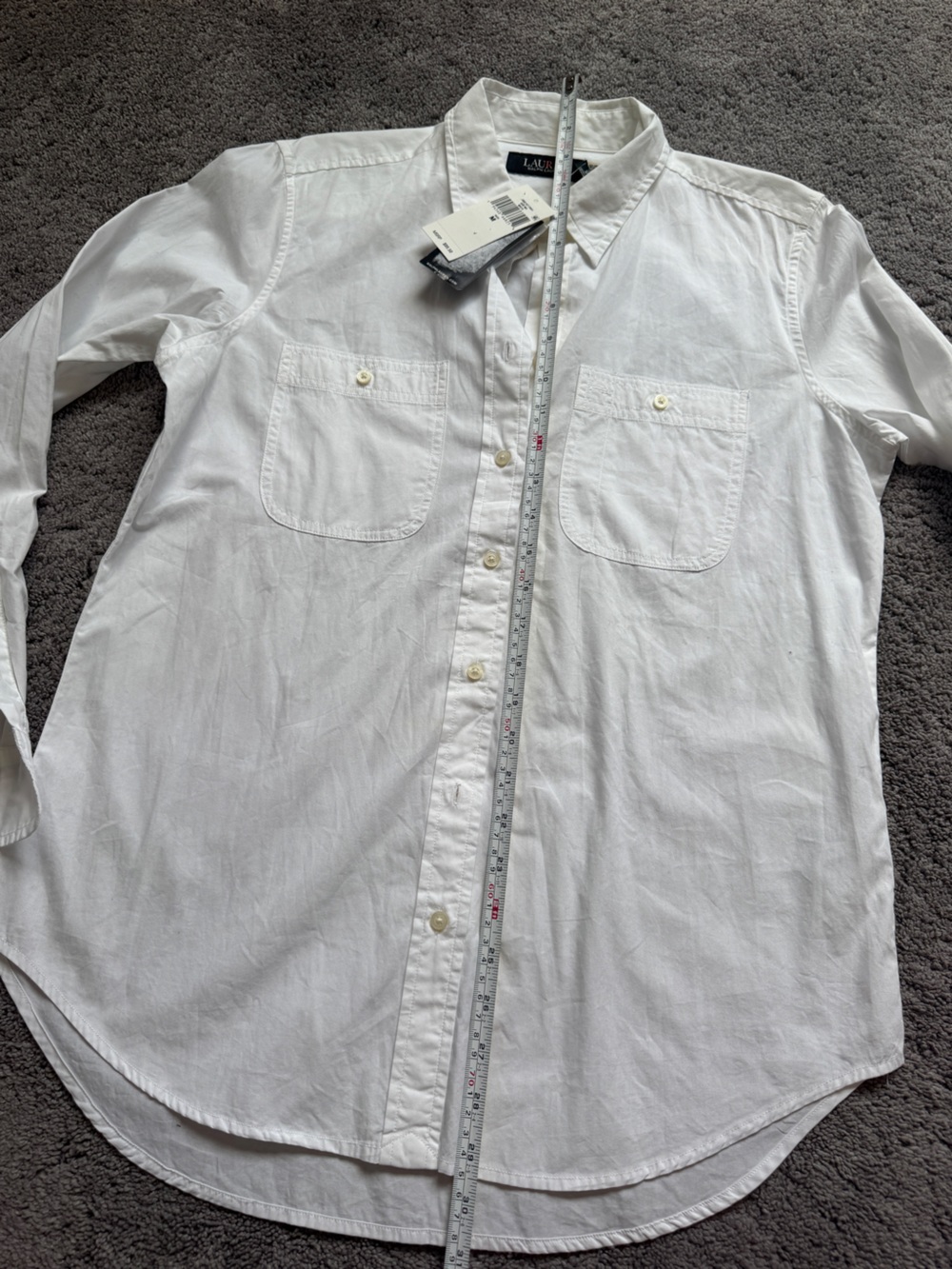Lauren Ralph Lauren Essential White Button-Front Shirt - Picture 9 of 10